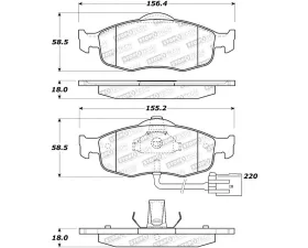 StopTech Performance Brake Pads - Front, Red, for Honda Civic 2006-2011 - 308.0801