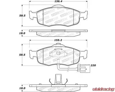 StopTech Performance Brake Pads - Front, Red, for Honda Civic 2006-2011 - 308.0801 - 308.08010