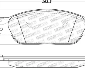 StopTech Brake Pads, Front, Ceramic, Red, Ford Mustang 2015-2021, 308.0805