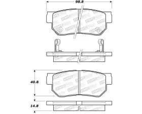 StopTech Brake Pad Set, Front, Red, for Honda Civic 2006-2011, 308.0813