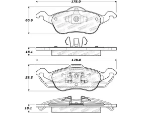 StopTech Brake Pad Set - Front, Red, for Honda Civic 2006-2011 - 308.0816