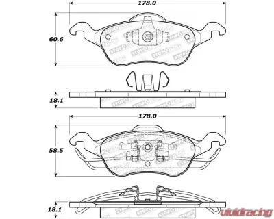 StopTech Brake Pad Set - Front, Red, for Honda Civic 2006-2011 - 308.0816 - 308.08160