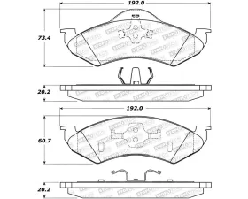 StopTech Brake Pads, Front, Red, for Honda Civic 2016-2021, 308.082