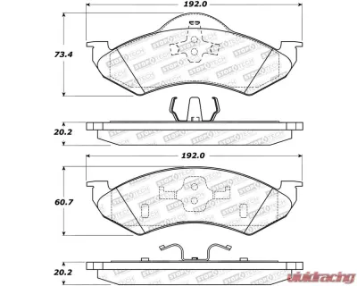 StopTech Brake Pads, Front, Red, for Honda Civic 2016-2021, 308.082 - 308.08200