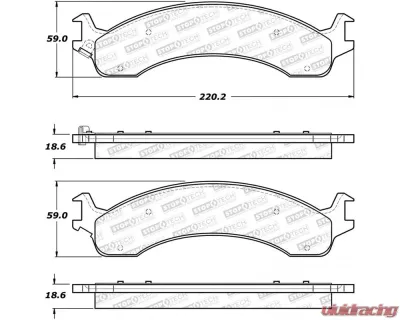 StopTech Brake Pads, Front, Red, for Honda Civic 2006-2011, 308.0821 - 308.08210