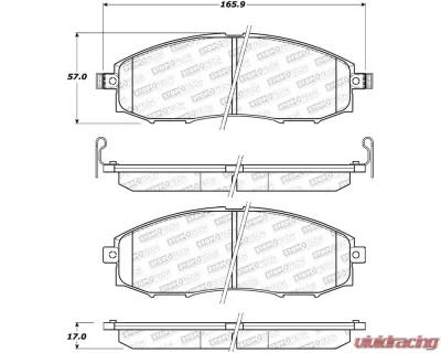 StopTech Brake Pads for Honda Civic 2006-2011, Front, Ceramic, 308.083 - 308.08300
