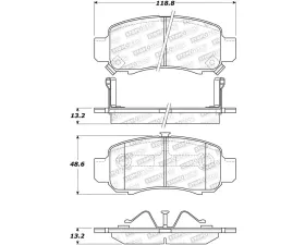 StopTech Brake Pads - Front, Red, Honda Civic 2016-2021, 308.0832