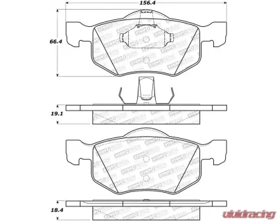 StopTech Brake Rotor, Front, Slotted, Red, Ford Mustang 2015-2023, 308.0843 - 308.08430