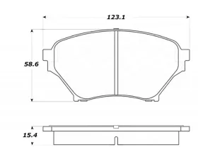 StopTech Brake Pads, Front, Red, Ford Mustang 2015-2023, 308.089