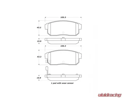 StopTech Brake Kit for Ford Mustang 2015-2023, Red, Front, 308.09 - 308.09000