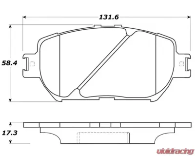 StopTech Brake Pads - Front, Red, Ford Mustang 2015-2021, 308.0908 - 308.09080