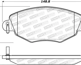 StopTech Brake Pad Set - Front, Red, for BMW 3 Series 1992-1998, 308.091