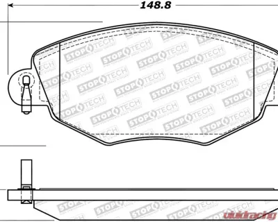 StopTech Brake Pad Set - Front, Red, for BMW 3 Series 1992-1998, 308.091 - 308.09100