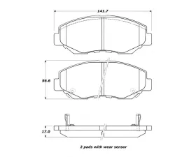 StopTech Brake Pads for Ford Mustang 2015-2021, Ceramic, Front, 308.0914