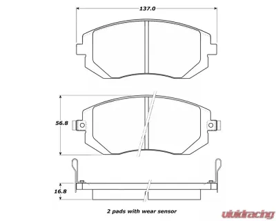 StopTech Brake Pads for Honda Civic 2006-2011, Front, Ceramic, 308.0929 - 308.09290