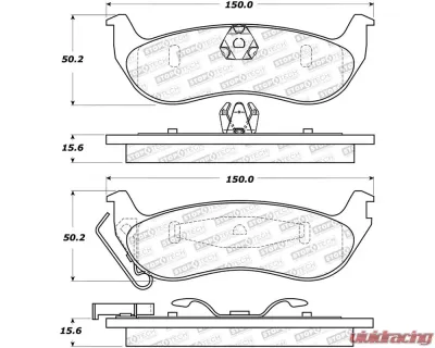 StopTech Brake Pad Set - Front, Red, for Honda Civic 2006-2011, 308.0932 - 308.09320
