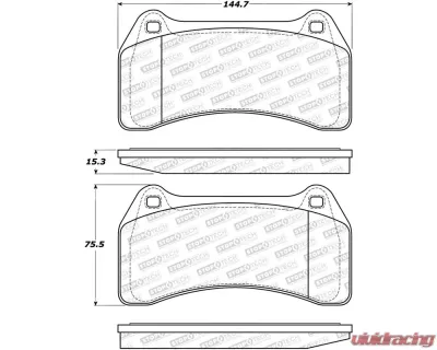 StopTech Brake Pads for Ford Mustang 2015-2023, Ceramic, Front, 308.0938 - 308.09380