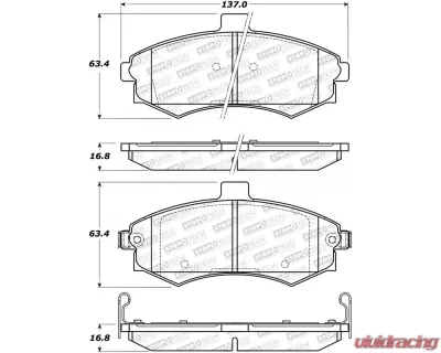 StopTech Brake Pads - Front, Red, for Ford Mustang 2015-2020 - 308.0941 - 308.09410