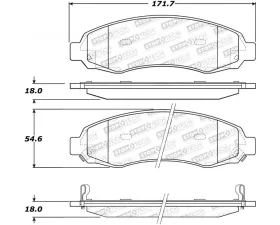 StopTech Performance Brake Pads for Ford Mustang 2015-2023, Red, 308.0962