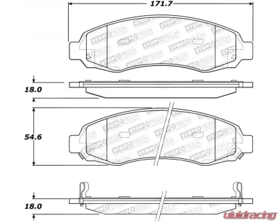 StopTech Performance Brake Pads for Ford Mustang 2015-2023, Red, 308.0962 - 308.09620
