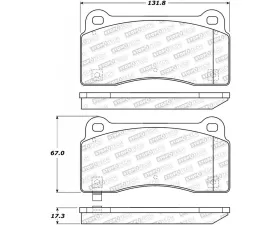 StopTech Brake Pads for Ford Mustang 2015-2023, Ceramic, Front, 308.0968