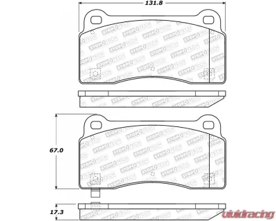 StopTech Brake Pads for Ford Mustang 2015-2023, Ceramic, Front, 308.0968 - 308.09680