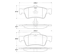 StopTech Performance Brake Pads for Honda Civic 2006-2011, Red 308.0986