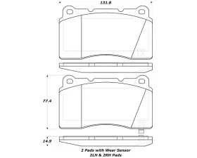 StopTech Brake Pads, Front, Ceramic, Black - Ford Mustang 2015-2023 308.1001
