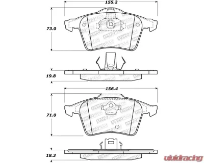 StopTech Brake Pads for Ford Mustang 2015-2023, Ceramic, Front, 308.1003 - 308.10030