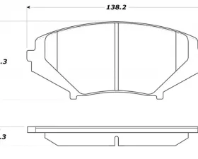 StopTech Brake Pads, Front, Red, for Honda Civic 2016-2021, 308.1009