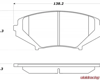 StopTech Brake Pads, Front, Red, for Honda Civic 2016-2021, 308.1009 - 308.10090