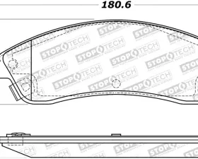 StopTech Brake Pad Set - Front - Red - Ford Mustang 2015-2023 - 308.1019