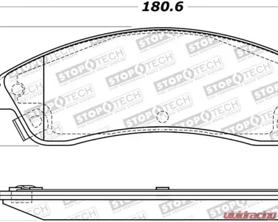 StopTech Brake Pad Set - Front - Red - Ford Mustang 2015-2023 - 308.1019 - 308.10190