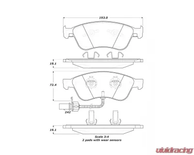 StopTech Brake Rotor, Front, Silver, for Ford Mustang 2015-2023, 308.1024 - 308.10240