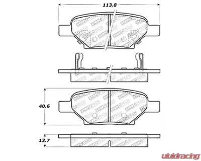 StopTech Brake Pads for Ford Mustang 2015-2023, Red, Front - 308.1033 - 308.10330