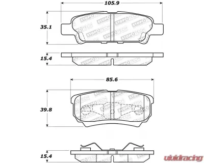 StopTech Performance Brake Pads for Honda Civic 2006-2011, Front, 308.1037 - 308.10370