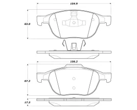 StopTech Performance Brake Pads for Honda Civic 2006-2011, Red 308.1044