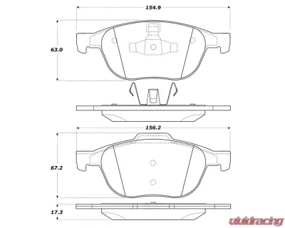 StopTech Performance Brake Pads for Honda Civic 2006-2011, Red 308.1044 - 308.10440