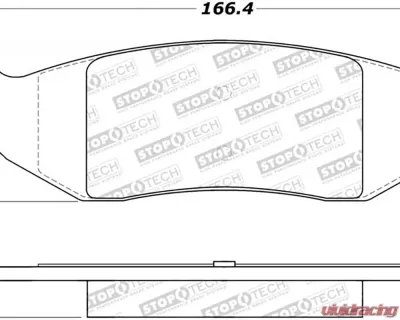 StopTech Brake Pads - Front, Ceramic, Red, Ford Mustang 2015-2021, 308.1046 - 308.10460