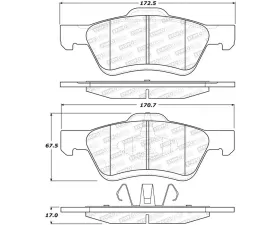 StopTech Street Brake Pads with Shims/Hardware Front for Honda Civic 2006-2011, Red, 308.10471