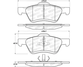 StopTech Street Brake Pads Front with Shims/Hardware for Honda Civic 2006-2011, Red, 308.10473