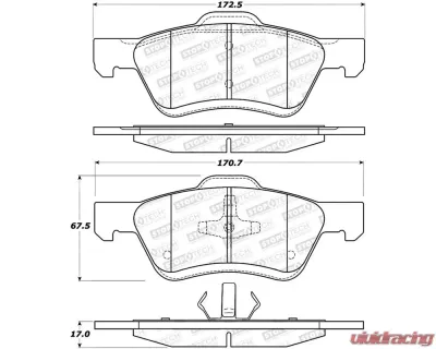 StopTech Street Brake Pads Front with Shims/Hardware for Honda Civic 2006-2011, Red, 308.10473 - 308.10473