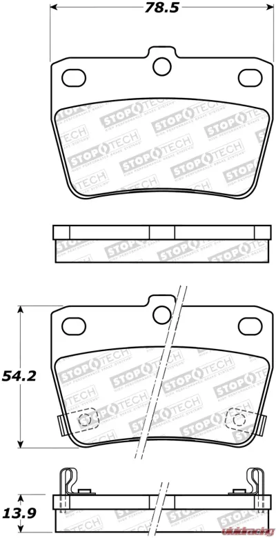 StopTech Brake Pads - Front, Performance, Red, for 2006-2011 Honda Civic 308.1051 - 308.10510