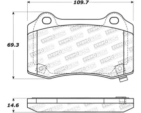 StopTech Street Brake Pads with Shims/Hardware, Rear, Hyundai Genesis Coupe 2010-2016, 308.10531