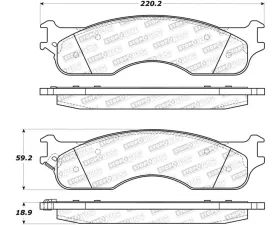 StopTech Brake Pads - Front, Red, Ford Mustang 2015-2023, 308.1054
