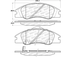 StopTech Brake Pads - Front, Ceramic, Black, for Ford Mustang 2015-2023, 308.1074