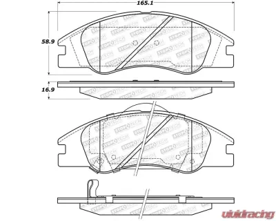 StopTech Brake Pads - Front, Ceramic, Black, for Ford Mustang 2015-2023, 308.1074 - 308.10740