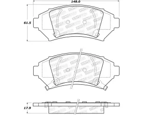 StopTech Brake Pads - Front, Ceramic, Red, Ford Mustang 2015-2023, 308.1076