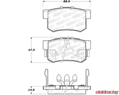 StopTech Brake Pads - Front, Ceramic, Red, for Honda Civic 2006-2011 - 308.1086 - 308.10860