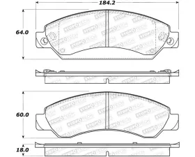 StopTech Brake Pads - Front, Ceramic, Black - Ford Mustang 2015-2023 308.1092